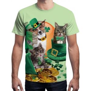 

Gold Coin Animal Printed Short Sleeve T-shirt, Multi