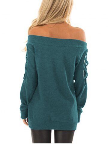 

Criss Cross Off The Shoulder Top, Blue