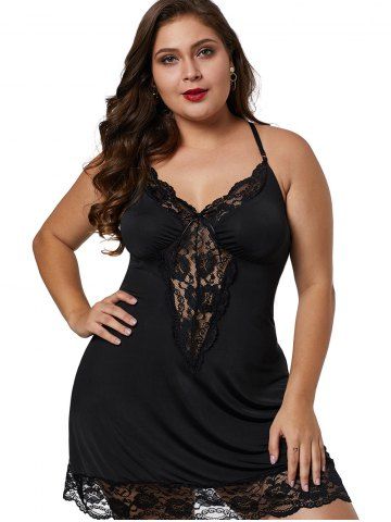 Babydoll | Through | Leopard | Lace | Plus | Size | See