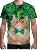 3D Cat Printed Short Sleeve T-shirt -  