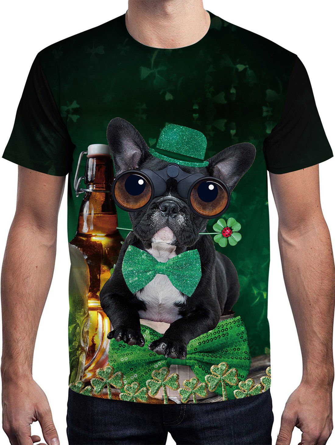 3D Dog Printed Short Sleeve Tshirt