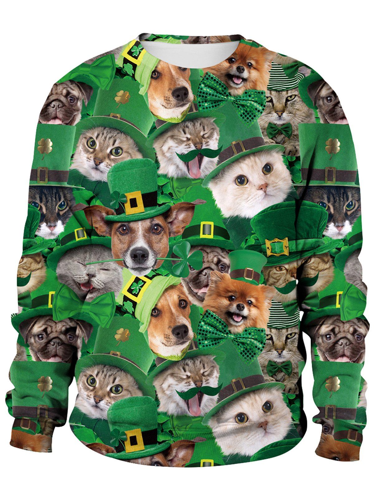 

Animal Printed Pullover Sweatshirt, Jungle green