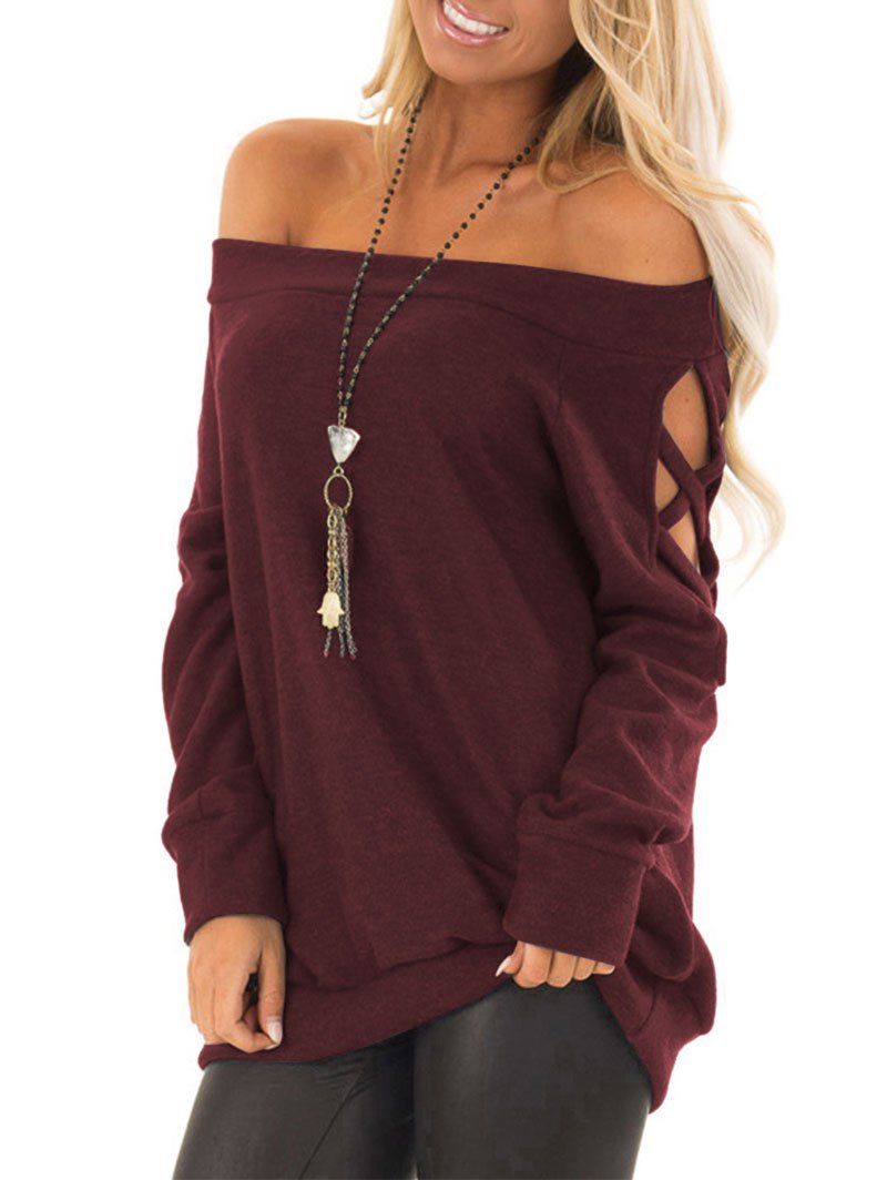 

Criss Cross Off The Shoulder Top, Red