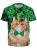 3D Cat Printed Short Sleeve T-shirt -  