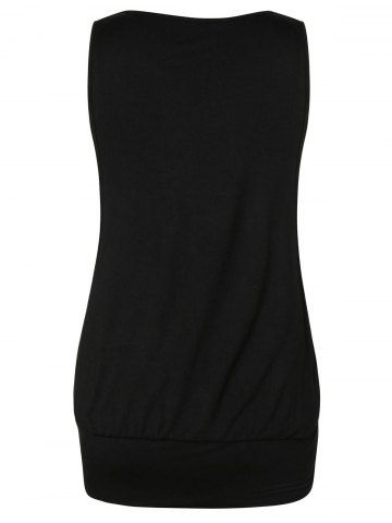 

Plus Size Polka Dot Print Tunic Tank Top, Black