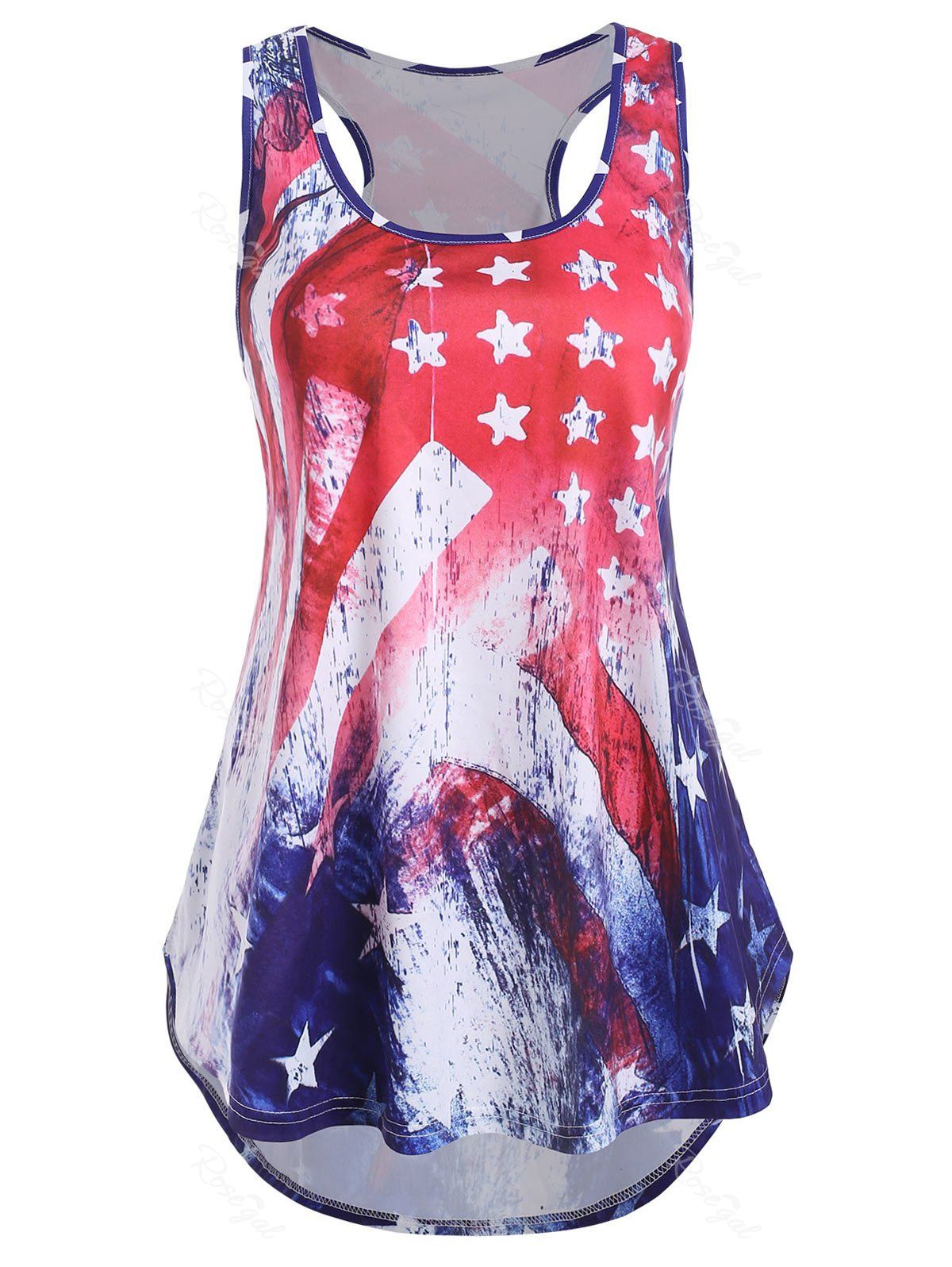 

Plus Size Star Pattern Tank Top, Red
