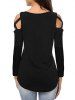 Long Sleeve Cut Out Solid Top -  