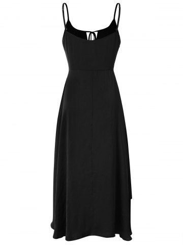 

Plus Size High Low Solid Cami Dress, Black