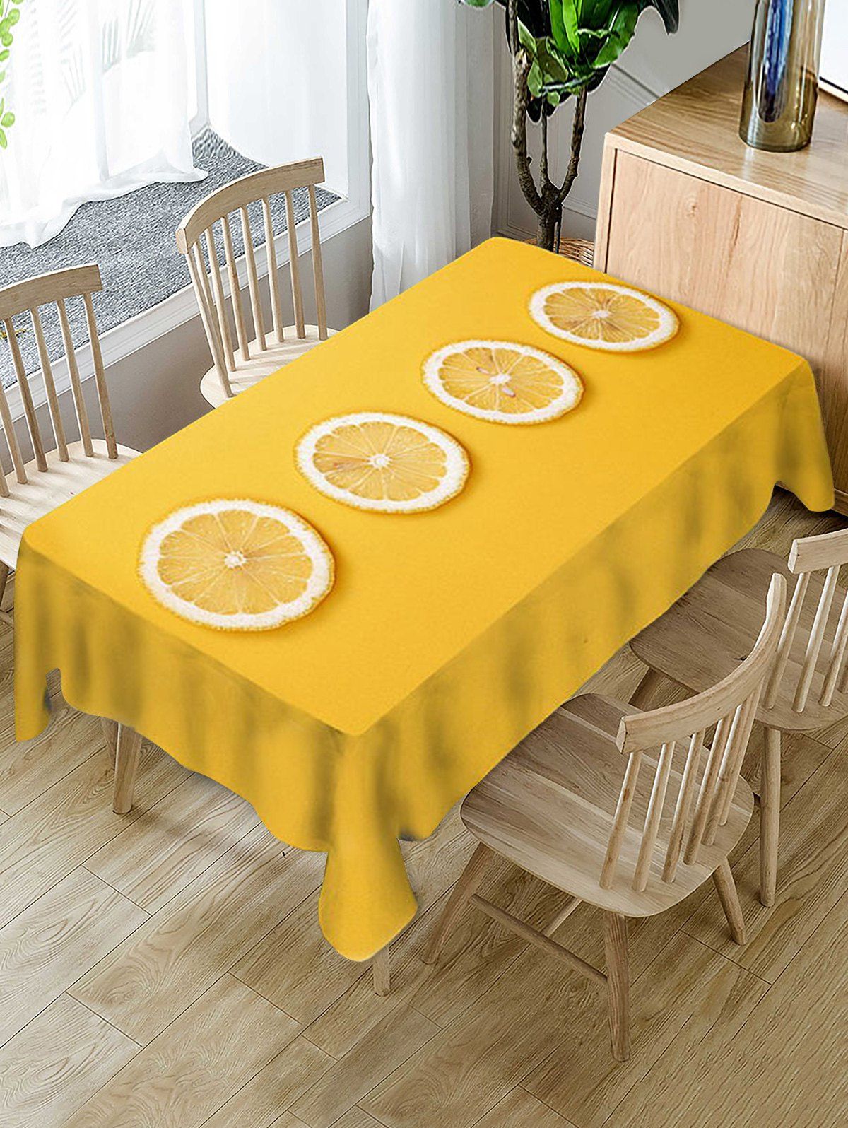 32 Off Lemon Slices Print Decorative Table Cloth Rosegal