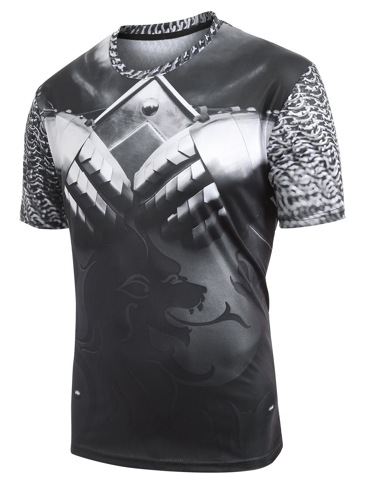 

Chains Cross Animal Print Short Sleeves T-shirt, Multi