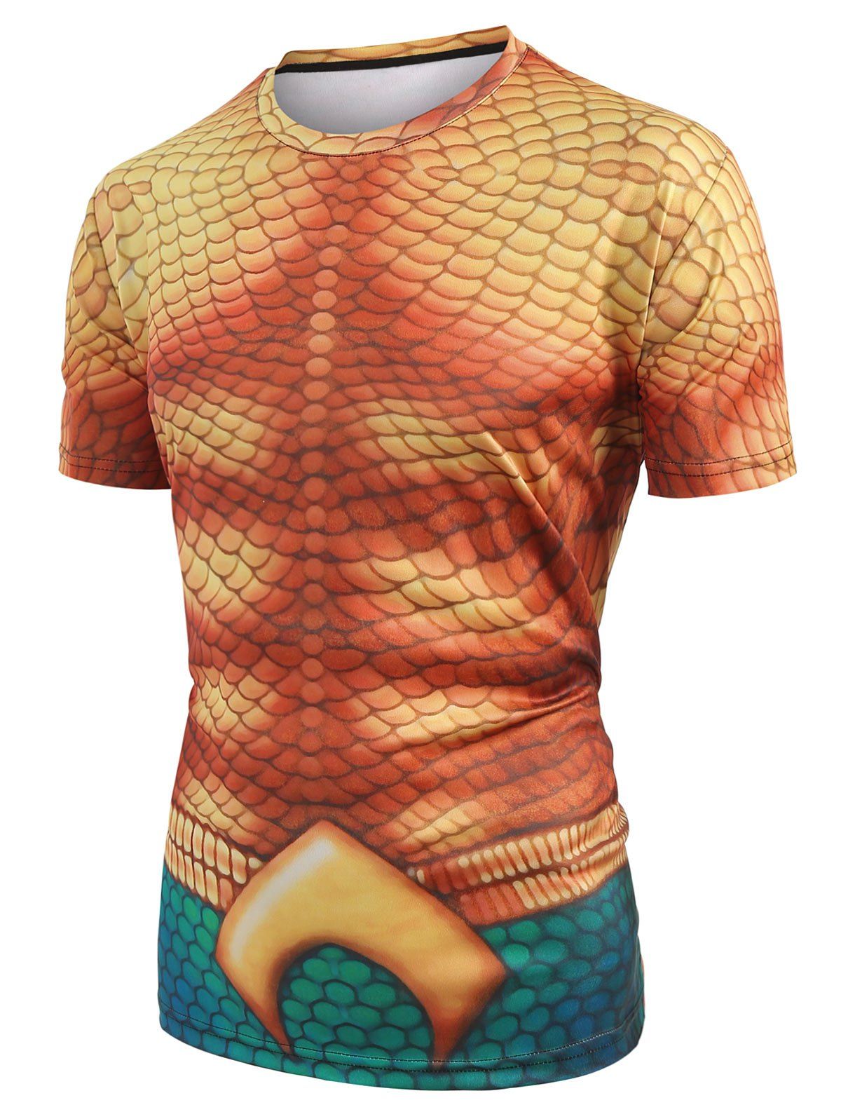 Discount Fish Scales Print Casual Short Sleeves T-shirt  