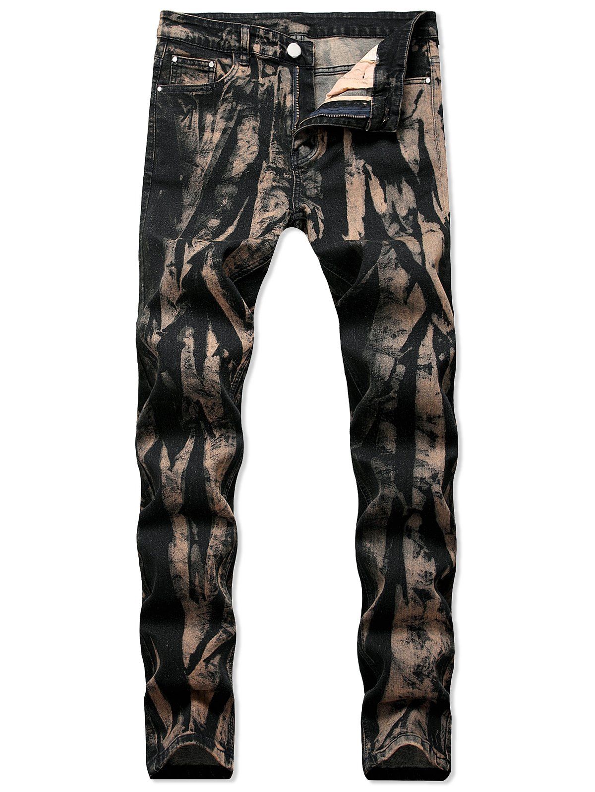 

Long Straight Retro Casual Denim Pants, Multi