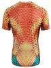 Fish Scales Print Casual Short Sleeves T-shirt -  