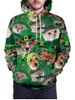 Pullover 3D Cat And Dog Print Hoodie -  