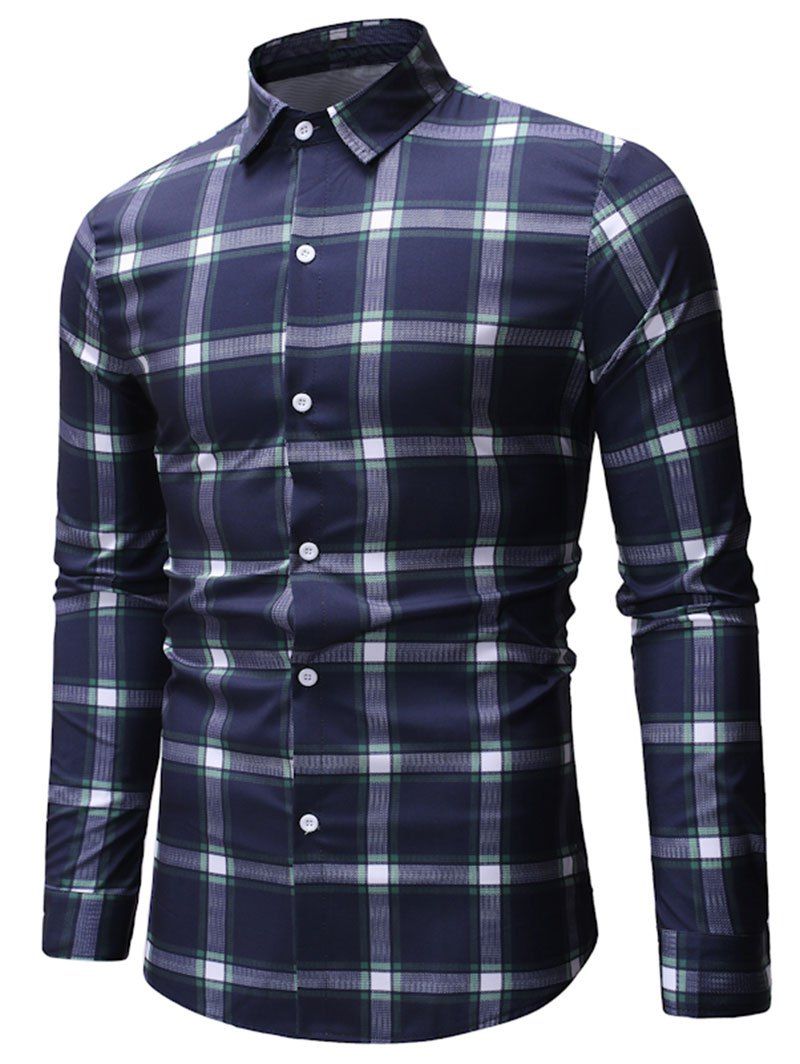 

Plaid Printed Long Sleeve Shirt, Green