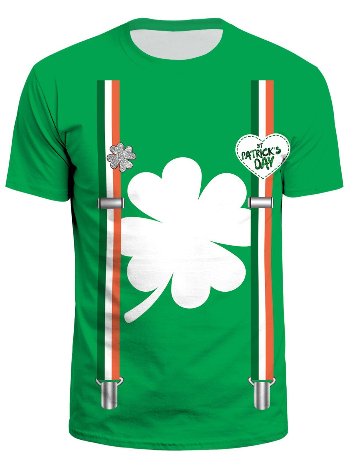 

Clover Striped Print Tee, Clover green