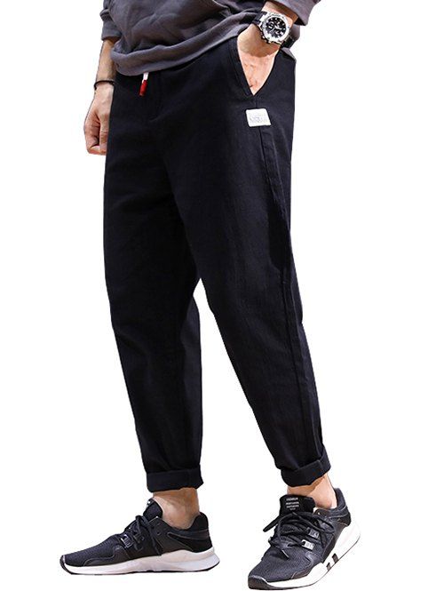

Drawstring Tapered Pants, Black