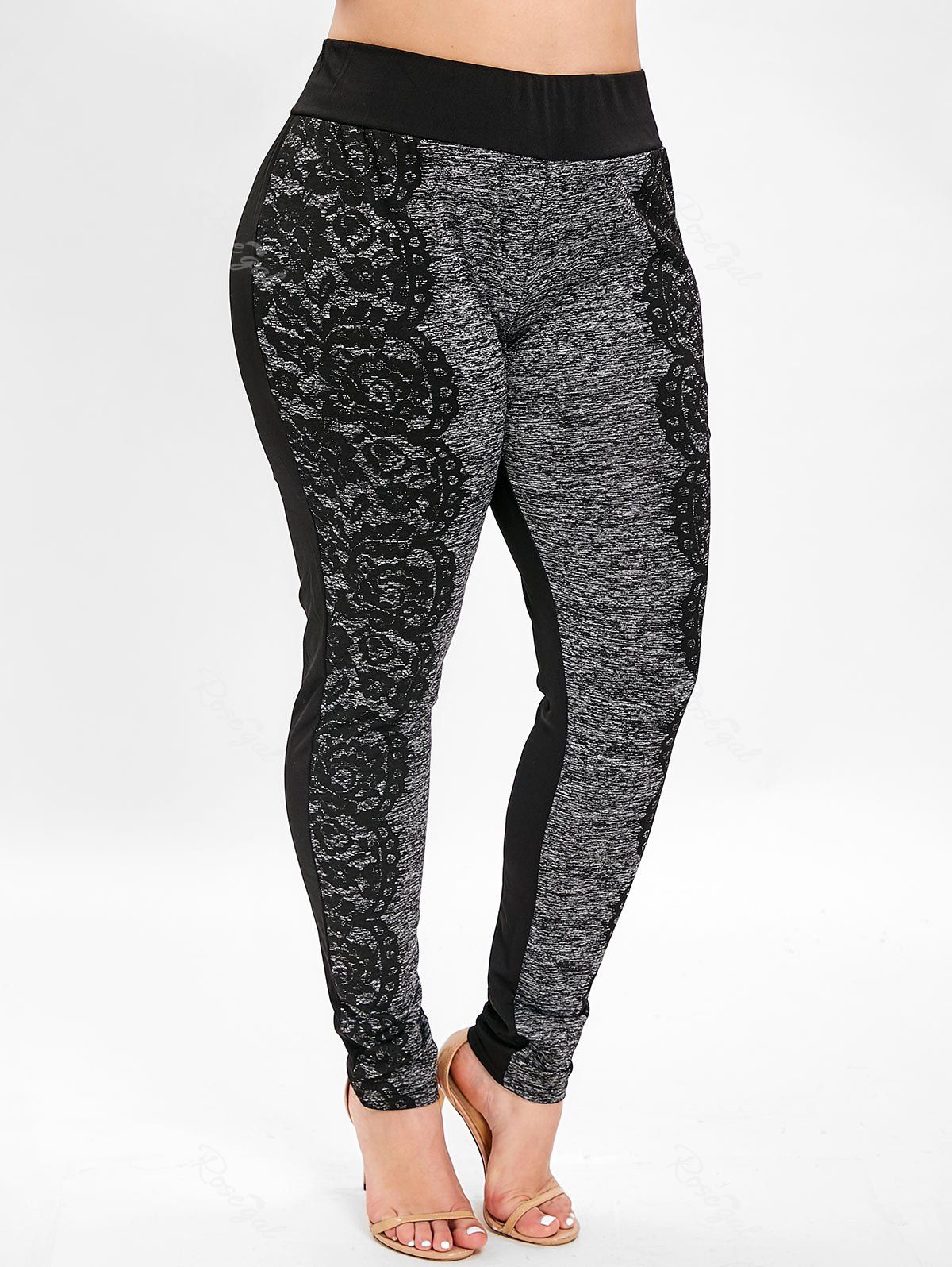 

Space Dye Plus Size Print Leggings, Dark gray