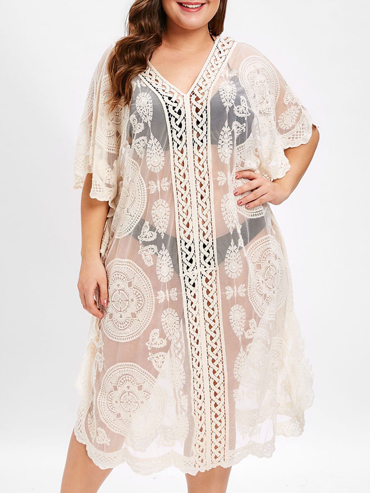 plus size lace cover up