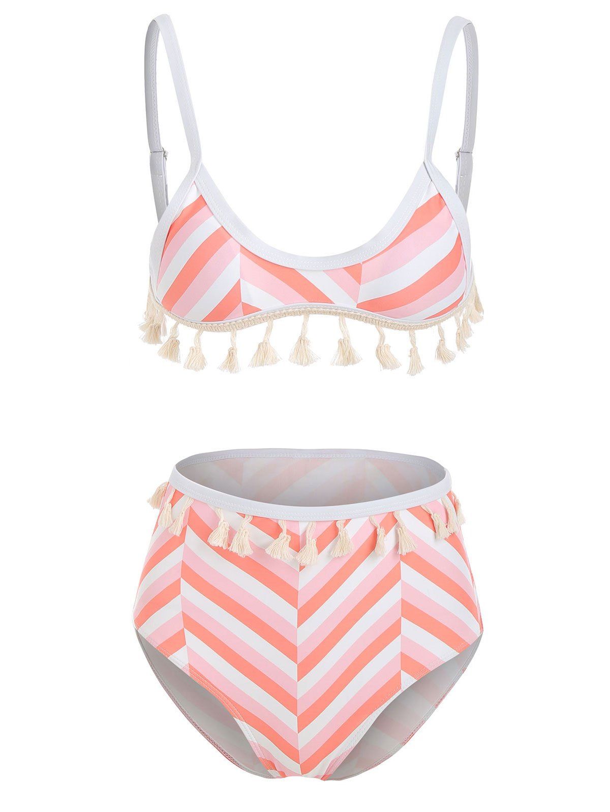 

Striped Tassels Bikini Set, Multi
