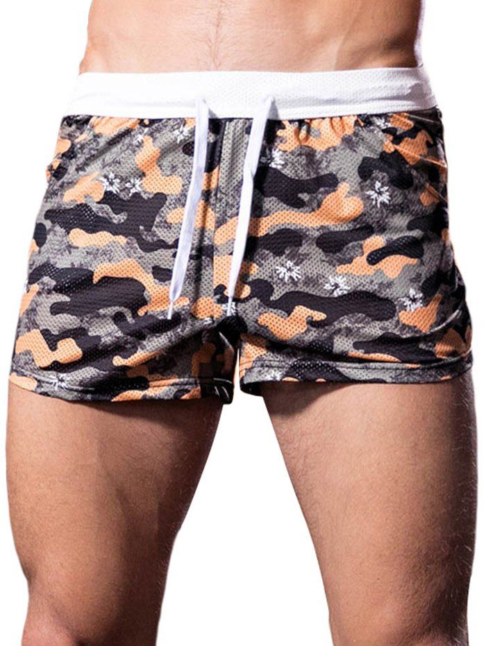 

Camouflage Printed Mesh Boxers, Brown sugar
