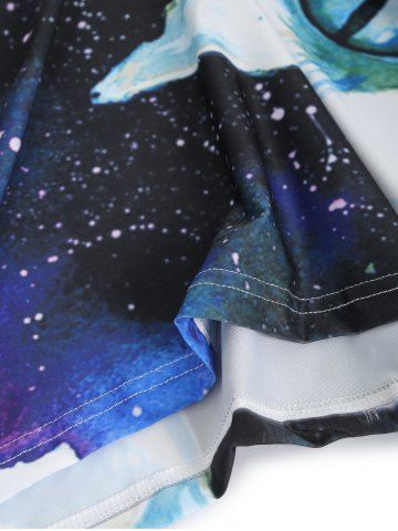 

Galaxy Cat and Flowers Print Short Sleeves T-shirt, Multi