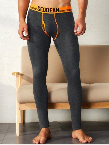 

Solid Color U Pouch Design Tight Long Johns, Cloudy gray