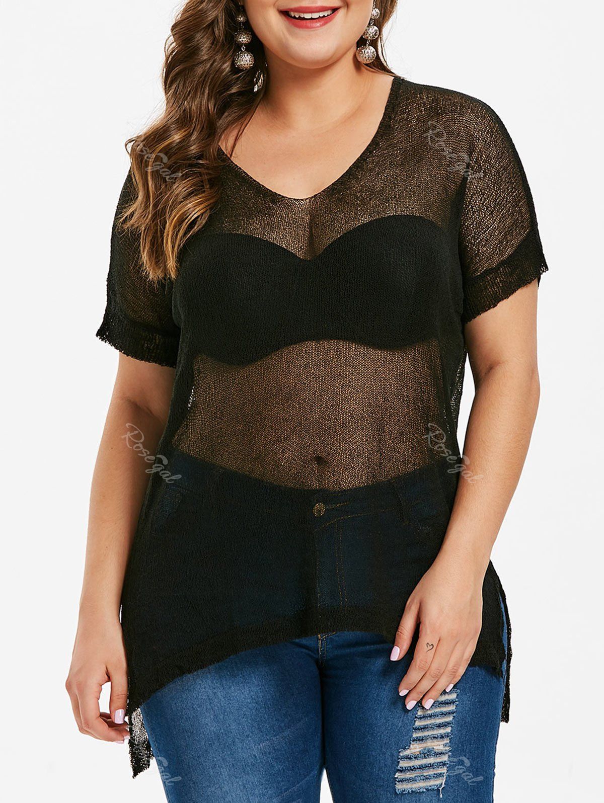 high low sheer top