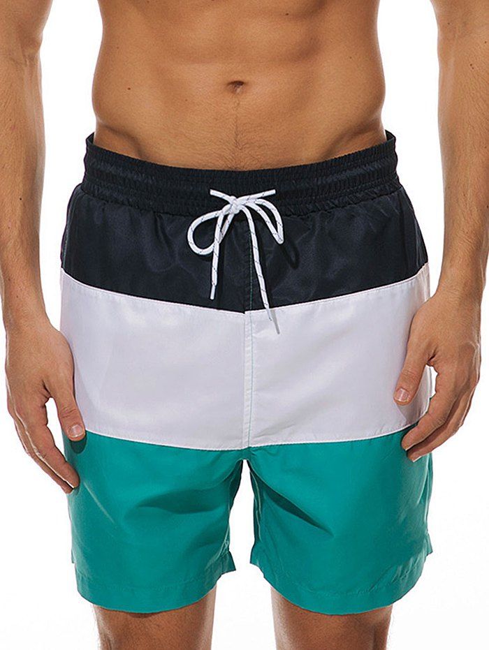 

Low Waist Three Tone Board Shorts, Sea green