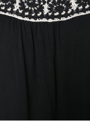 

Plus Size Floral Crochet Swing Tank Top, Black