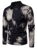 Collared Buttoned Tie Dye T-Shirt -  