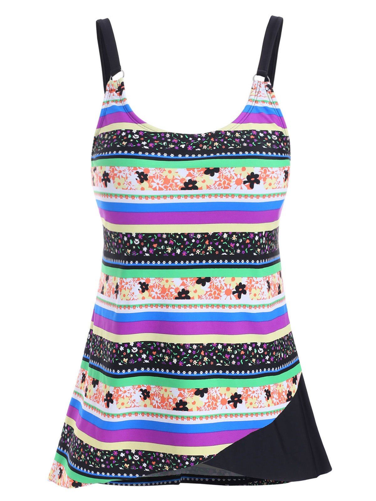 

Printed Padded Overlap Swim Top, Multi