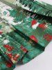 Robe de Noël Drapée Vintage à Forêt Imprimé - Jaune-vert M