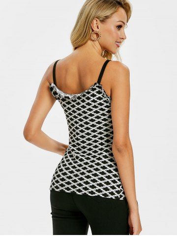 

Argyle Empire Waist Corset Tank Top, Black