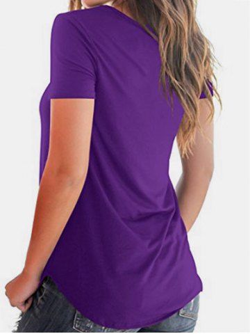 

Criss Cross Short Sleeve Tee, Purple