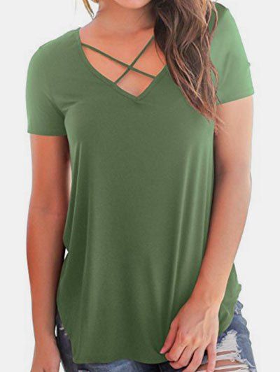 

Criss Cross Short Sleeve Tee, Army green