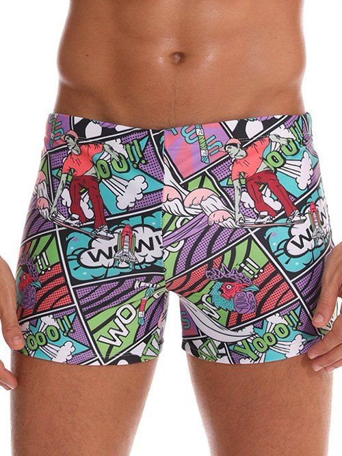 

Low Waist Printed Swim Trunks, Multi