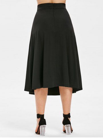 

Zip Up Plus Size High Waist Skirt, Black