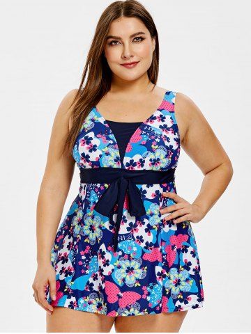 Una Traje Talla Floral Cintura Baño Imperio Grande De Con Pieza Pwk8n0O
