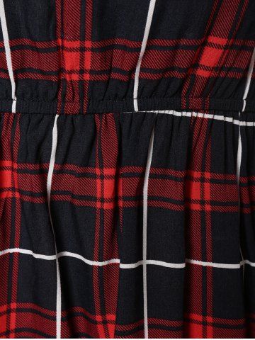 

Eyelash Lace Hemline Plus Size Plaid Cami Top, Red wine