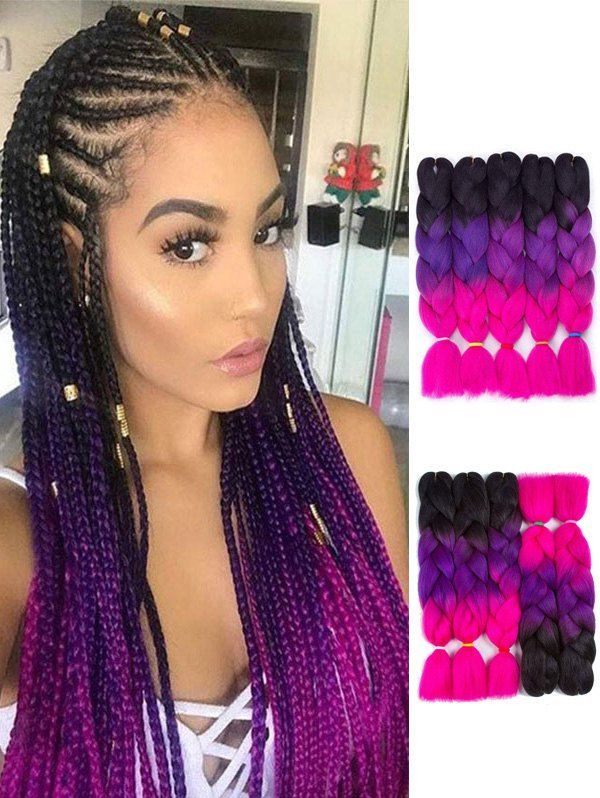 39 Off 5pcs Colorful Long Synthetic Jumbo Braids Hair Extensions