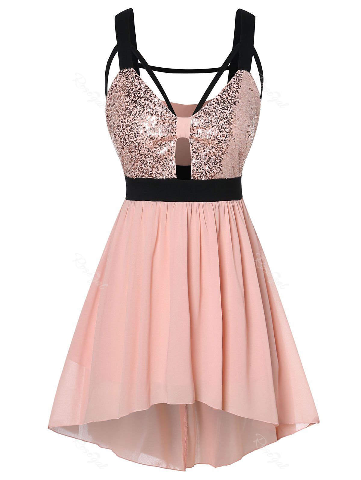 

Plus Size Glitter Cut Out Tank Top, Orange pink