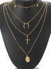 Cross Shape Coin Decoration Multilayered Necklace -  