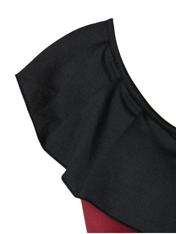 

Two Tone Plus Size Bowknot Embellished Tank Top, Red wine