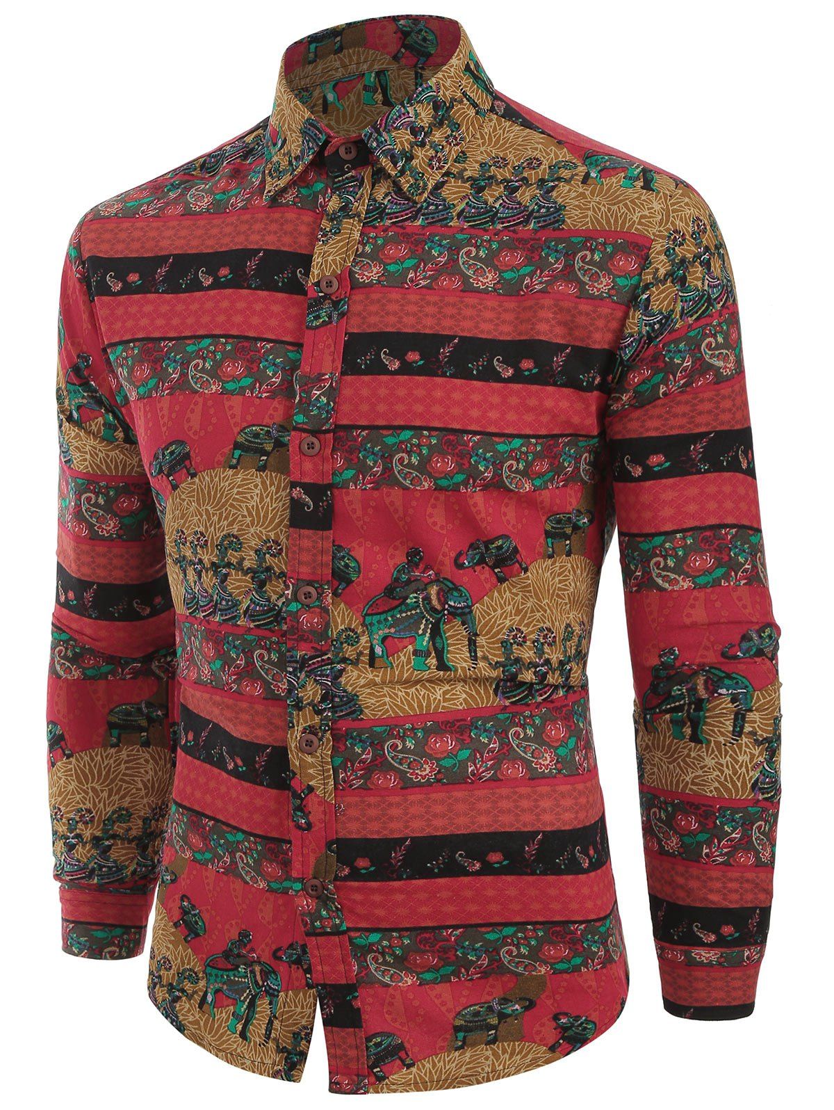 Ethnic Tribal Print Long Sleeves Shirt