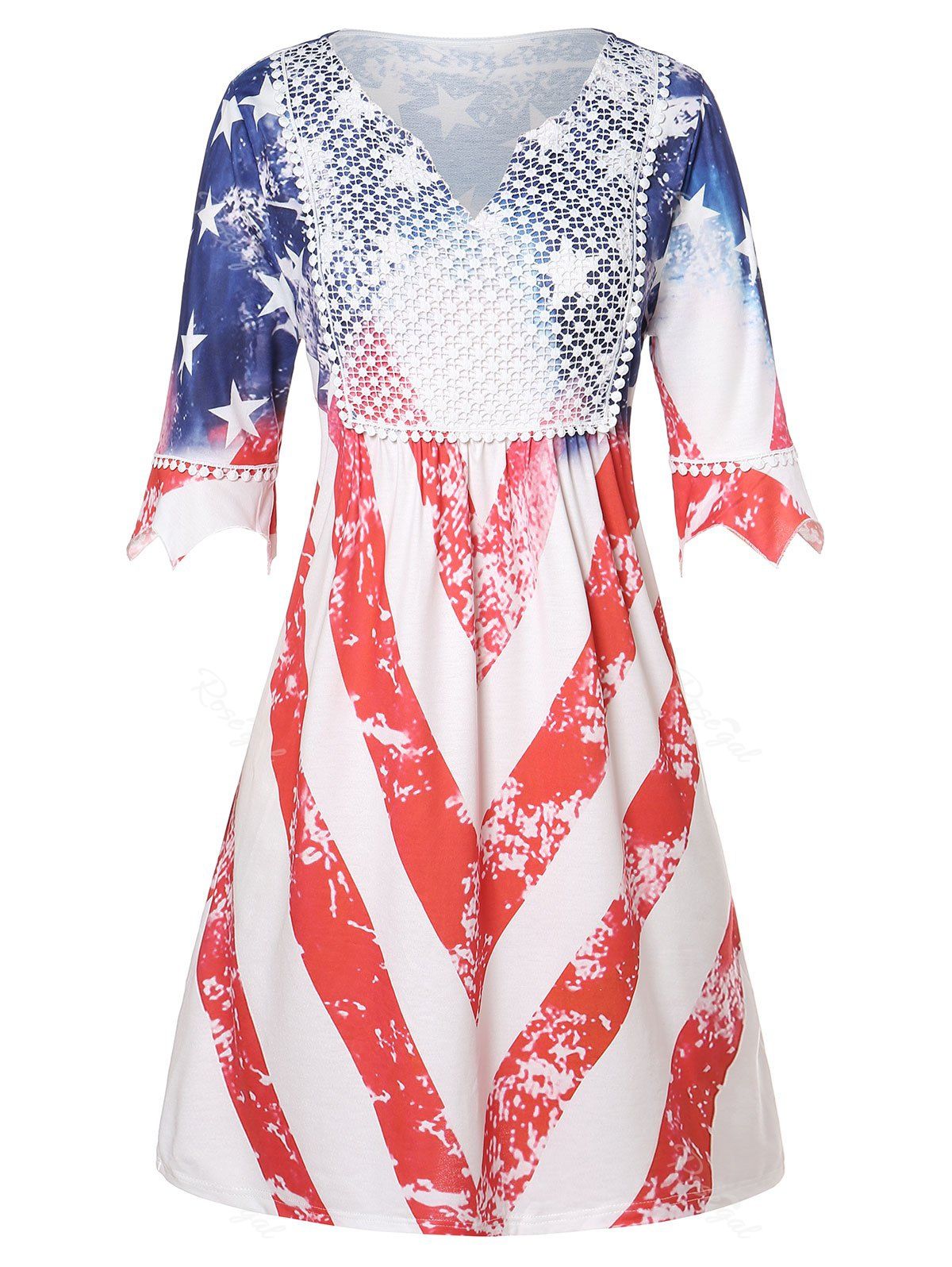 

Plus Size American Flag A Line Dress, Multi