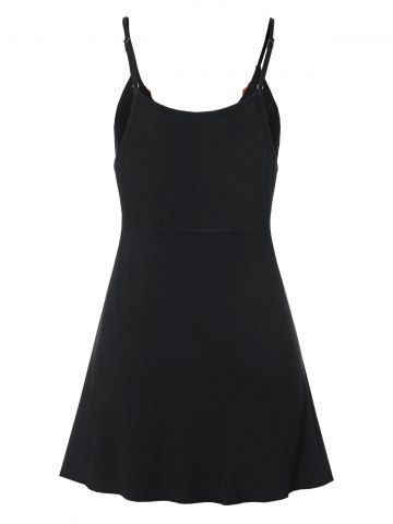 

Plus Size Flare Embroidered Cami Tank Top, Black