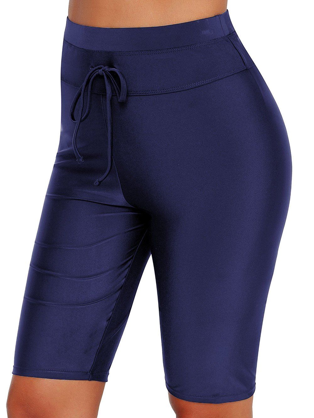 

High Waist Drawstring Swim Bottom, Blue
