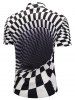 3D Contrast Checked Swirl Print Short Sleeve Shirt -  