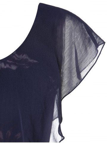 

Printed Mini Cap Sleeve Bodycon Dress, Dark slate blue